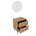 Ver imagem 3 de Gabinete para Banheiro com Espelheira 60cm Marrom
