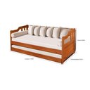 Ver imagem 3 de Sofá Cama Madeira Maciça Rústico Solteiro - Castanho - Cor: Marrom