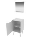 Ver imagem 3 de Gabinete para Banheiro com Espelheira 45cm Branco