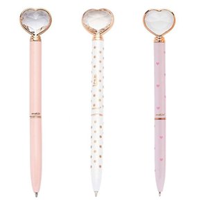 Kit Caneta Esferográfica Coração de Diamante 3 Unidades - Molin