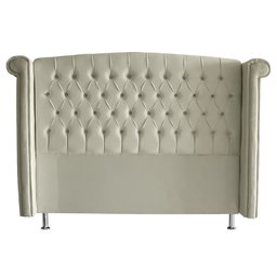 Kit Cabeceira de Cama Box e Calçadeira Baú Luxo King 195 Cm Suede Porcelana Eli Móveis - 5
