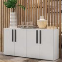 Ver imagem 3 de Aparador Buffet 4 portas Viena Multimóveis V3604 Branco/Preto