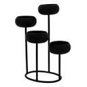Ver imagem 2 de Castiçal Porta Vela 4 Velas Metal 33x26x26cm Preto