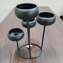 Ver imagem 5 de Castiçal Porta Vela 4 Velas Metal 33x26x26cm Preto