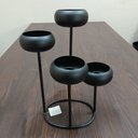 Ver imagem 3 de Castiçal Porta Vela 4 Velas Metal 33x26x26cm Preto
