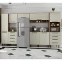 Ver imagem 1 de Cozinha Compacta Modulada 7 Peças 8 Portas 8 Gavetas Evolution Plus Marrom/Tannat/Legno Crema