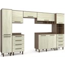 Ver imagem 2 de Cozinha Compacta Modulada 7 Peças 8 Portas 8 Gavetas Evolution Plus Marrom/Tannat/Legno Crema