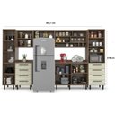 Ver imagem 3 de Cozinha Compacta Modulada 7 Peças 8 Portas 8 Gavetas Evolution Plus Marrom/Tannat/Legno Crema