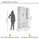 Ver imagem 5 de Quarto de Bebê Completo com Cômoda, Berço e Guarda Roupas Mia Branco