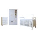 Ver imagem 2 de Quarto de Bebê Completo com Cômoda, Berço e Guarda Roupas Mia Branco