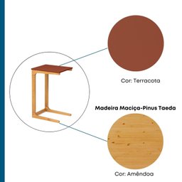 Mesa Lateral de Sofá em Madeira e MDF 40cm Bento Yescasa - 10