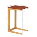 Ver imagem 3 de Mesa Lateral 40cm MDF com Pés de Madeira Maciça Bento Yescasa Marrom