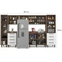 Ver imagem 3 de Cozinha Compacta Modulada 7 Peças 8 Portas 8 Gavetas Evolution Plus Branco/Tannat