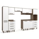 Ver imagem 2 de Cozinha Compacta Modulada 7 Peças 8 Portas 8 Gavetas Evolution Plus Branco/Tannat