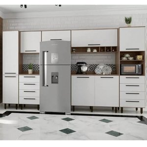 Cozinha Compacta 7 Peças 8 Portas 8 Gavetas Evolution Plus