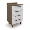 Ver imagem 7 de Cozinha Compacta Modulada 7 Peças 8 Portas 8 Gavetas Evolution Plus Branco/Tannat