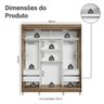 Guarda-Roupa Casal com Pés 3 Portas de Correr Reno Madesa - 4
