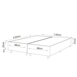 Base Box King 25cm x 2,03m x 1,93m Treviso Matelado - 2