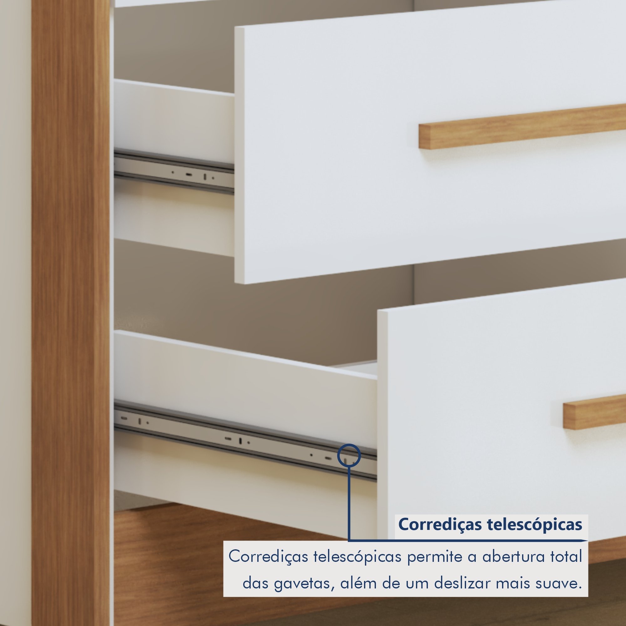 Quarto de Bebê Completo com Cômoda, Berço e Guarda Roupas Mia - 10