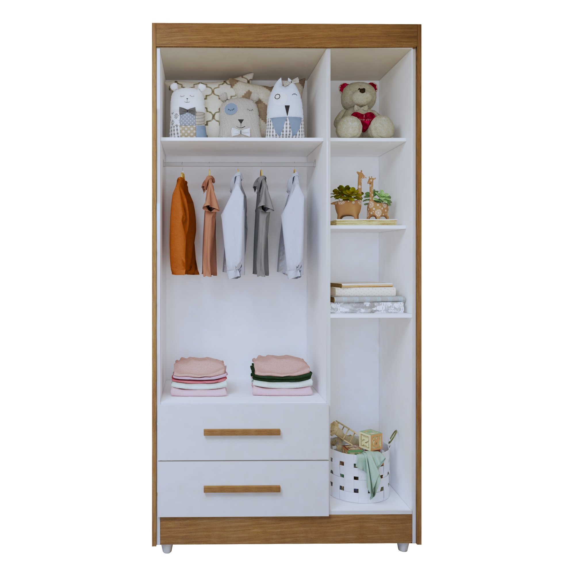 Quarto de Bebê Completo com Cômoda, Berço e Guarda Roupas Mia - 20