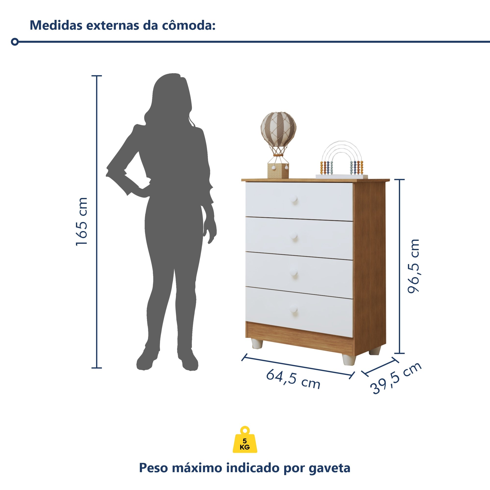 Quarto de Bebê Completo com Cômoda, Berço e Guarda Roupas Mia - 16