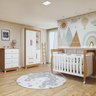 Quarto de Bebê Completo com Cômoda, Berço e Guarda Roupas Mia - 1