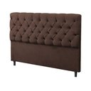Ver imagem 1 de Cabeceira Sofia para Cama Box 195cm Suede Marrom - Vallisa Decor