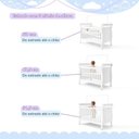Ver imagem 6 de Quarto de Bebê Completo com Cômoda, Berço com Colchão e Guarda Roupas Mia Branco