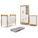 Ver imagem 2 de Quarto de Bebê Completo com Cômoda, Berço com Colchão e Guarda Roupas Mia