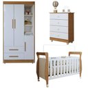 Ver imagem 3 de Quarto de Bebê Completo com Cômoda, Berço com Colchão e Guarda Roupas Mia