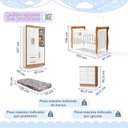 Ver imagem 3 de Quarto de Bebê Completo com Cômoda, Berço com Colchão e Guarda Roupas Mia