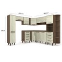 Ver imagem 3 de Cozinha Compacta Modulada 12 Peças 10 Portas 8 Gavetas Evolution Plus Marrom/Tannat/Legno Crema