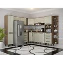 Ver imagem 1 de Cozinha Compacta Modulada 12 Peças 10 Portas 8 Gavetas Evolution Plus Marrom/Tannat/Legno Crema