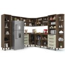 Ver imagem 2 de Cozinha Compacta Modulada 12 Peças 10 Portas 8 Gavetas Evolution Plus Marrom/Tannat/Legno Crema