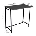 Ver imagem 5 de Mesa Dobrável Slim Escrivaninha P1044 80x45x77,5cm Escritório Preto e Grafite