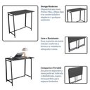 Ver imagem 6 de Mesa Dobrável Slim Escrivaninha P1044 80x45x77,5cm Escritório Preto e Grafite