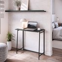 Ver imagem 2 de Mesa Dobrável Slim Escrivaninha P1044 80x45x77,5cm Escritório Preto e Grafite