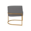 Ver imagem 3 de Kit 2 Poltronas Decorativas Luna Estofada Base Metálica Suede: Suede Cinza Escuro
