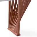 Ver imagem 4 de Mesa Jantar Base Madeira Maciça Retangular 200 cm 6 Lugares Tampo com Vidro Mesa Moderna Madeira