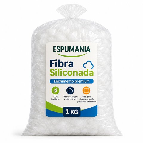 Fibra Siliconada para Enchimento Almofadas Puffs Travesseiros:1kg
