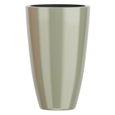 Vaso de Fibra de Vidro Roma m 70cm Brilhantes e Foscos Decorativo Champagne