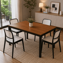 Ver imagem 3 de Conjunto Sala de Jantar Mesa Retangular 4 Lugares com 4 Cadeiras Monaco Rattan - Preto e Branco