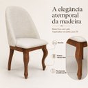 Ver imagem 5 de Cadeira Poltrona Brisa Base Madeira Luís Xv em Linho Natural Matelassê