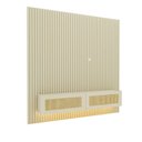 Ver imagem 2 de Estante Home para TV até 65 Polegadas Ripado com LED 100% MDF 180CMX174CM Supremo Slim Native Off White