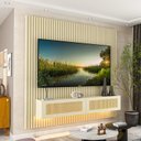 Ver imagem 1 de Estante Home para TV até 65 Polegadas Ripado com LED 100% MDF 180CMX174CM Supremo Slim Native Off White