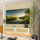 Ver mais imagens de Estante Home para TV até 65 Polegadas Ripado com LED 100% MDF 180CMX174CM Supremo Slim Native Off White