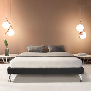 Base Cama Box King Casal Japonesa 195cm em Veludo Preto - Cor: Preto