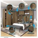Ver imagem 5 de Quarto de Canto Casal com Guarda Roupas Cabeceira e Mesas de Cabeceira Paris Luciane Móveis