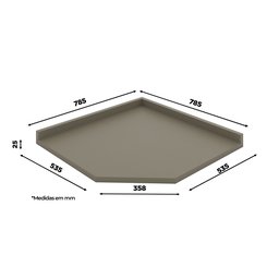 Tampo para Balcão Canto Oblíquo 100% MDF Aurora Espresso Móveis - 4 Tampo para Balcão Canto Oblíquo 100% MDF Aurora Espresso Móveis - 4
