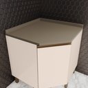 Ver imagem 1 de Tampo para Balcão Canto Oblíquo 100% MDF Aurora Espresso Móveis Cinza/Duna